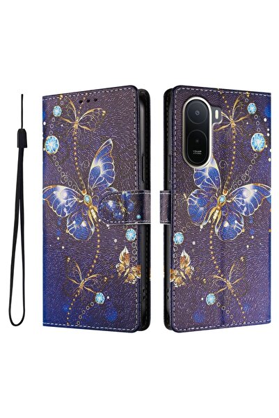 sscase Colored Drawing Θήκη Πορτοφόλι Blue Butterfly (Xiaomi Redmi A7 Pro 4G)