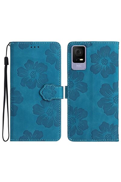 sscase Flowers Θήκη Πορτοφόλι Blue (TCL 405 / 406 / 408)