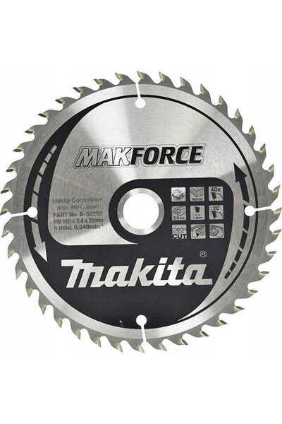 Makita FierДѓstrДѓu circular bBade, Makforce TCT, 160 x 20 mm, 40 dinИ›i
