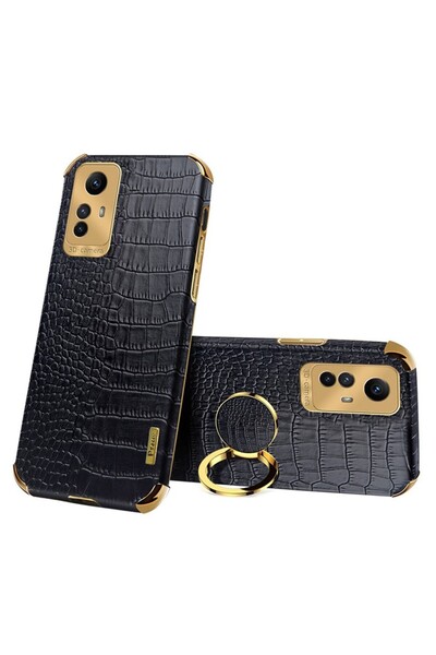 sscase Crocodile Θήκη Σιλικόνης με Δαχτυλίδι Black (Xiaomi Redmi Note 12S 4G)