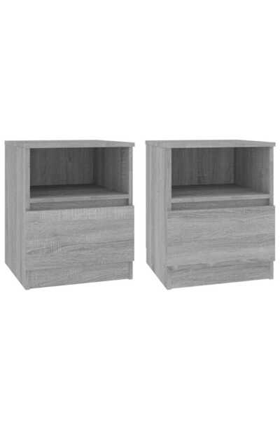 vidaxl Noptiere, 2 buc., gri sonoma, 40x40x50 cm, lemn compozit
