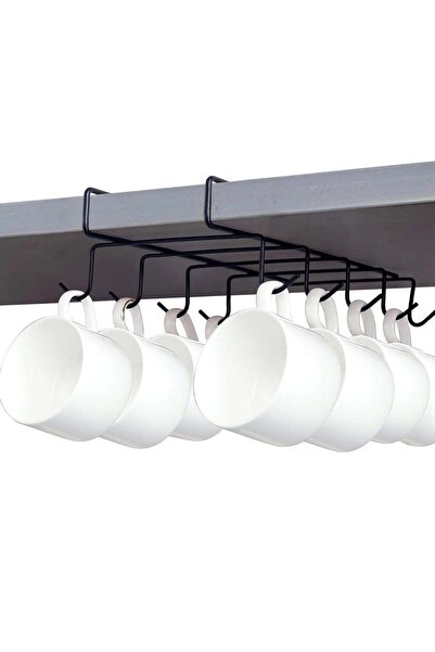PUFO Metallic hanging stand for mugs and cups, under-shelf kitchen organizer,...