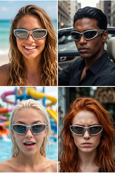 MONAL EYEWEAR نظارات شمسية من تكنو سبيس موديل جديد للجنسين للحفلات، نظارات شم...
