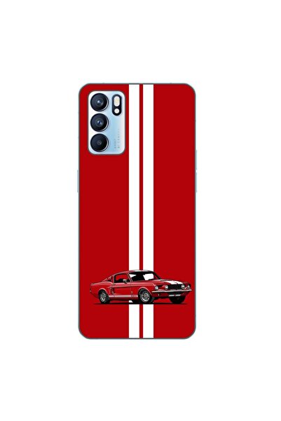 OEM Husa compatibila cu Oppo Reno6 5G Silicon Gel Tpu Model Red Mustang