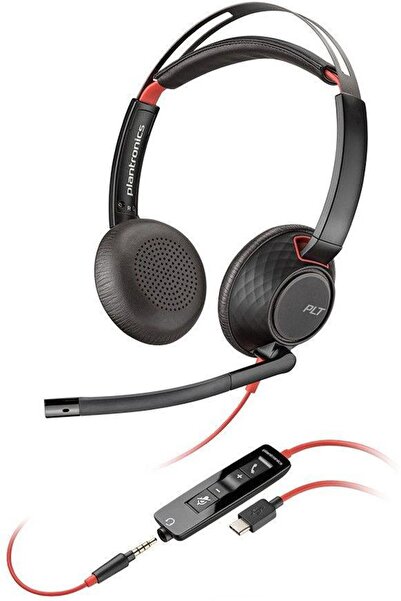 Poly Căști Call Center Blackwire C5220, USB-C, Jack de 3,5 mm, Binaurale, Negru