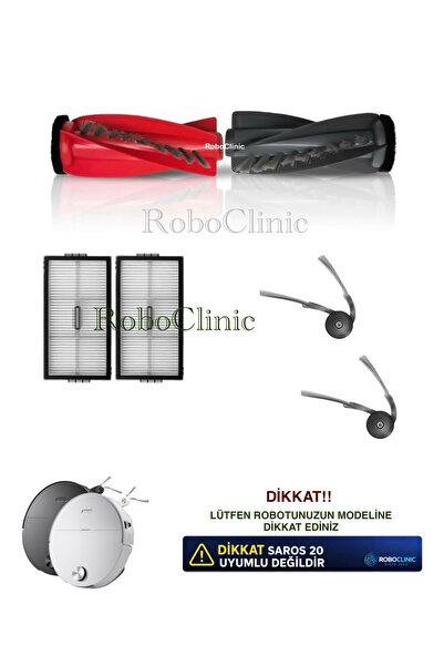 Roboclinic فرشاة بديلة متوافقة مع مكنسة روبوروك ساروس 20 سونيك الروبوتية، فلت...