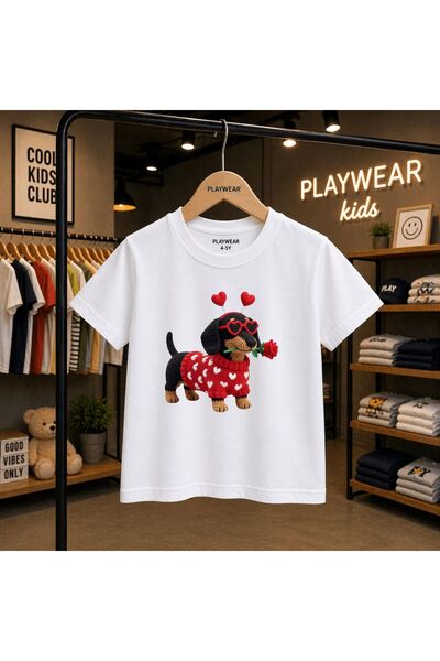 playwear Heart Glasses Doge Printed 100% Dječja Unisex Majica 5 6 -7 8-9 10 -...