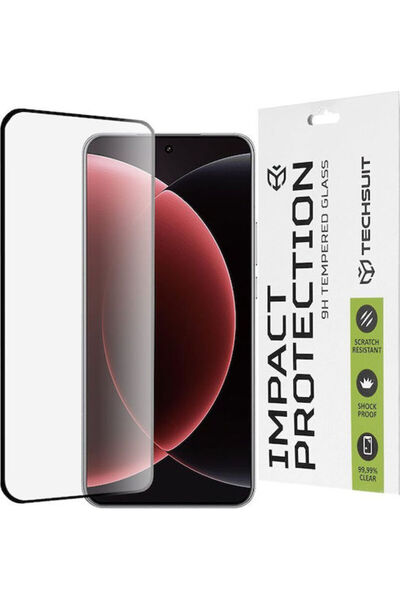 Techsuit 0,33 χιλ. Πλήρης Κόλλα Πλήρης Κάλυψη Σκληρυμένο Γυαλί Μαύρο (Xiaomi ...