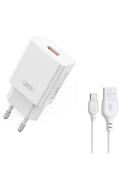 Xo Φορτιστής GaN με θύρα USB-A και καλώδιο USB-C 18W Γρήγορη Φόρτιση 3.0 Λευκ...