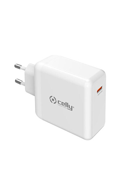 Celly Ασύρματος φορτιστής GaN με θύρα USB-C, 65W Power Delivery, Λευκός