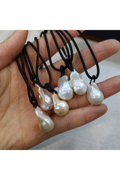 Choice White Baroque Tail Pearl Pendant 67cm Length Necklace for Women Weddin...