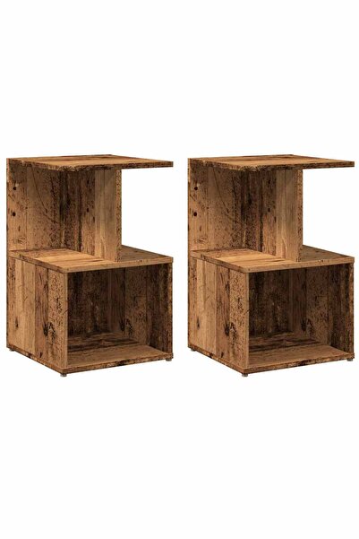 vidaxl Noptiere 2 buc Lemn vechi 35x35x55 cm Lemn de prelucrare