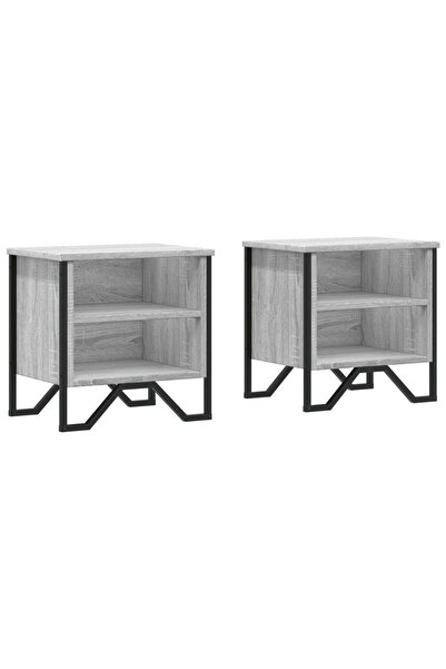 vidaxl Noptiere, 2 buc., sonoma gri, 40x30x40 cm, lemn prelucrat