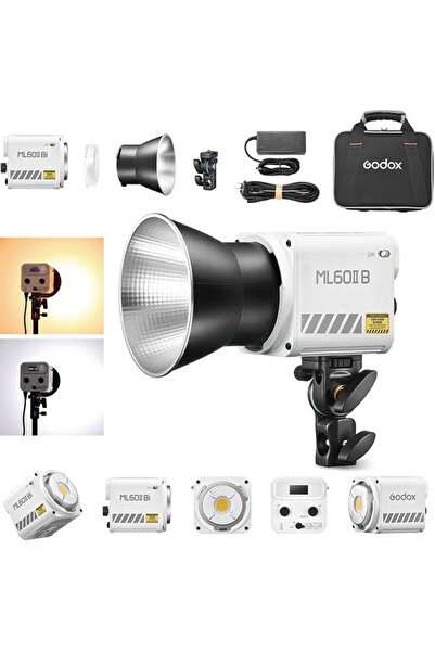 Godox ML60IIBi 70W LED Video Light, 2800-5600K Bi-Color LED Monolight, CRI/TL...