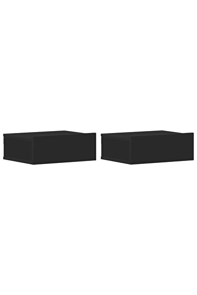 vidaxl Noptiere suspendate, 2 buc., negru, 40x30x15 cm, lemn prelucrat