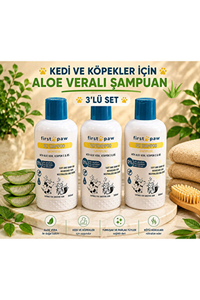 Pet Love 3'lü set Aloe Veralı Kedi ve Köpek Şampuanı