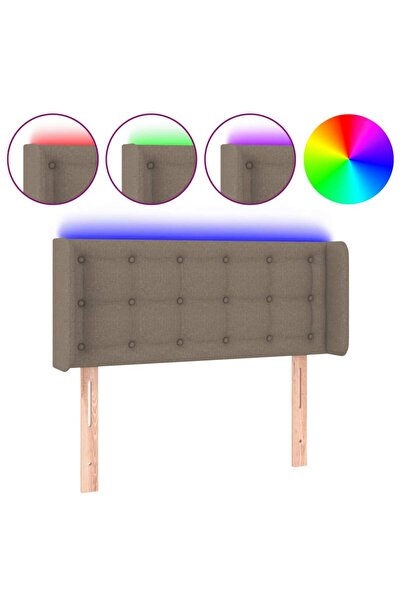 vidaxl Tăblie de pat cu LED, gri taupe, 83x16x78/88 cm, textil