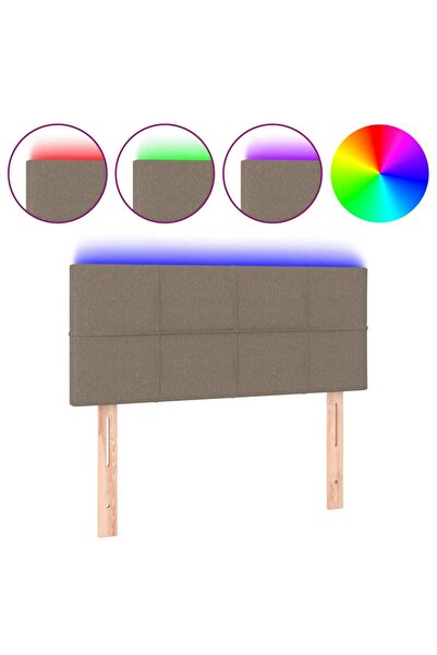 vidaxl Tăblie de pat cu LED, gri taupe, 90x5x78/88 cm, textil