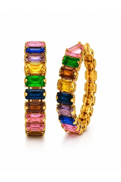 shoppy delight Multicolor glam hoop earrings