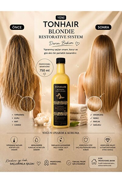 TON HAİR BLONDE REPAİR 750 ml Yoğun Keratin Saç Bakım Kürü – Yıpranmış Saçlar...
