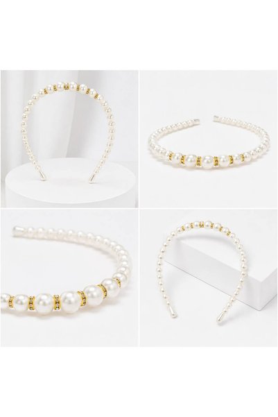 Vira Rise Luxury Crown with Pearls and Stones Hair Accessory-Engagement Crown-Bride Hair Clip-Stone Crown