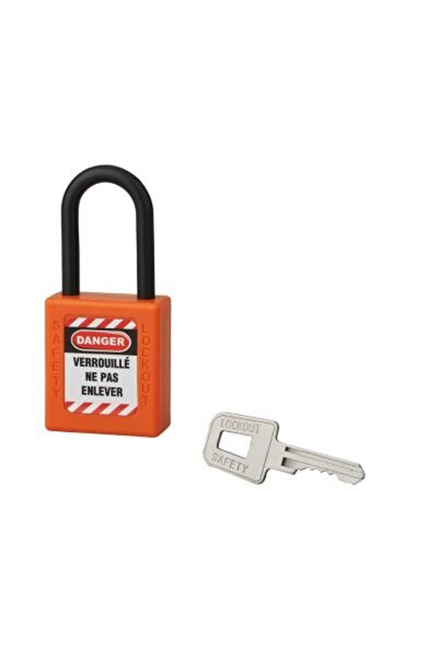 THIRARD Industrial safety padlock 40 mm nylon shackle 6 x 38 mm, orange