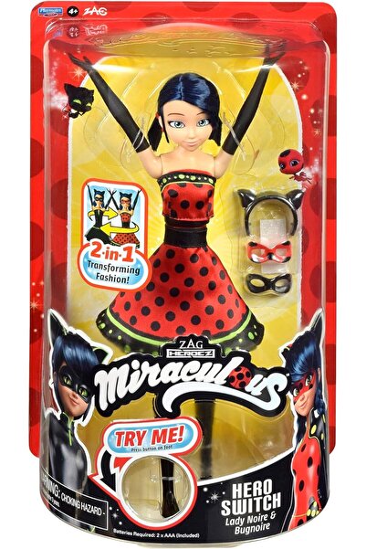 Miraculous دمية ليدي بيج هيرو سويتش من بلاي ميتز تويز، دمية ليدي بيج أنيقة بط...
