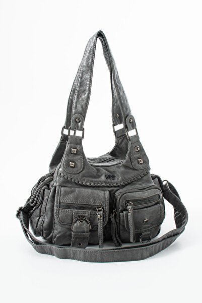 yuzuco Washed Leather Handbag Gray Model: 12O