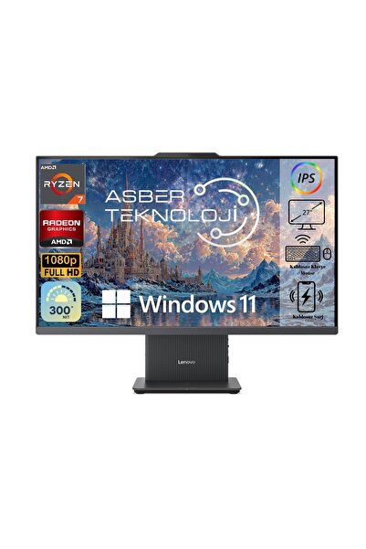 LENOVO Ideacentre 3 Siyah 27ARR9 Ryzen 7 7735HS 8GB DDR5 256GB SSD 27" FHD W1...