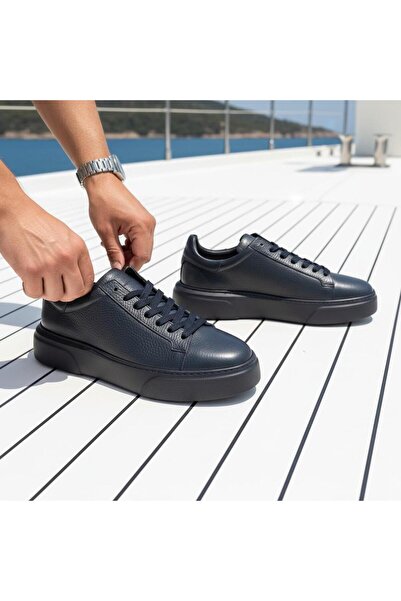 BAGSSHOES 2501 Footcap Men's Genuine Leather High Sole Premium Sneaker Shoes