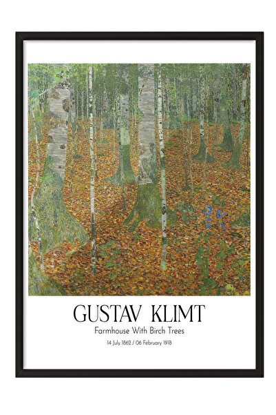 Postifull Gustav Klimt - Fermă cu salcie, Tablou în cadru negru, Seria de art...