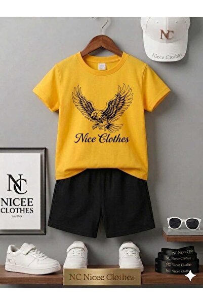 NC Nicee Clothes LETNJA DEČJA MAJICA I KRATKE PANTALONE UNISEKS (S IZRAZOM ORLA)