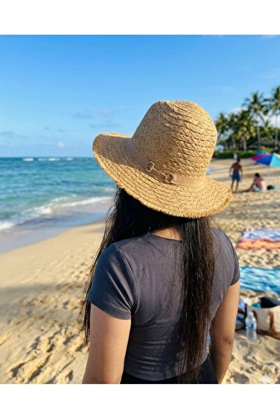 MD Moda Accessories Straw Beach Hat with Buckle – Natural Summer Hat