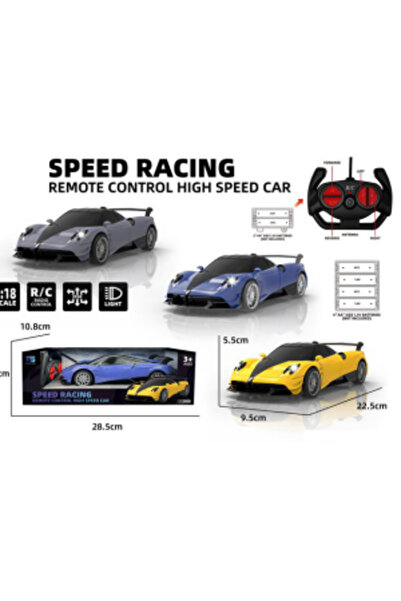 PlayFun Mașină cu Telecomandă Speed Racing Scara 1:18 – Model Sportiv, Lumini...