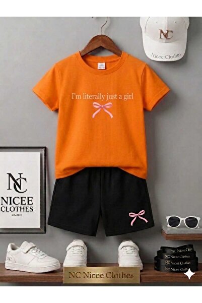 NC Nicee Clothes Summer Children's T-Shirt Shorts Unisex (Written Small Bow)