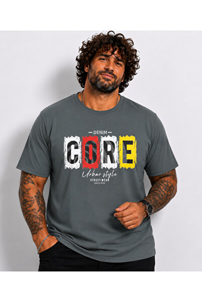 MocGrande Tricou cu gâtul în formă de O pentru bărbați, mărime mare, Core 261...
