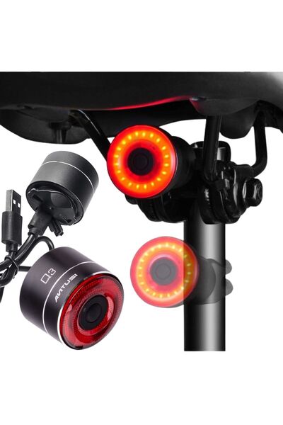 Mardil Lampa Metalica Spate Pentru Bicicleta Inteligenta Cu Incarcare USB, Se...