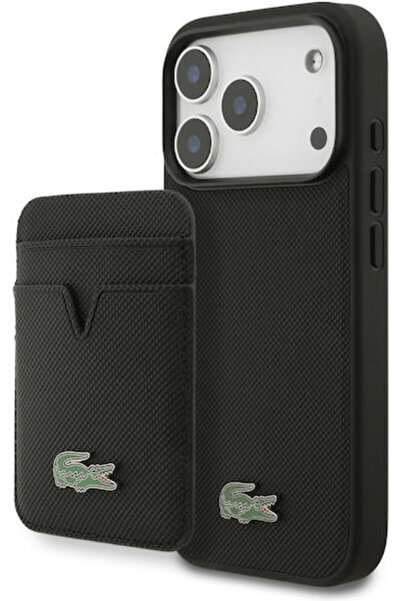 Lacoste Εμβληματική Θήκη-Πορτοφόλι Petit Pique MagSafe με Θήκη Καρτών Μαύρο γ...