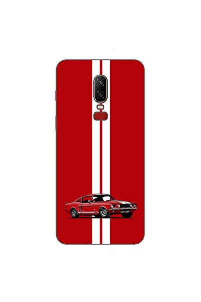 OEM Husa compatibila cu OnePlus 6 Silicon Gel Tpu Model Red Mustang
