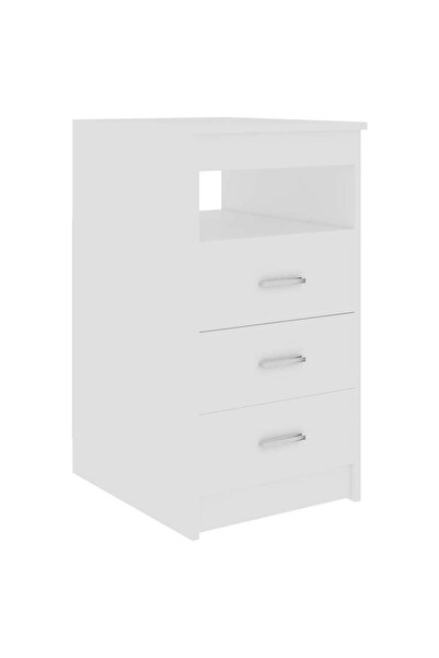 vidaxl Cabinet with drawers, white, 40x50x76 cm, composite wood