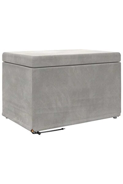 vidaxl Taburet Gri deschis 61 x 41 x 40 cm Catifea și lemn stratificat