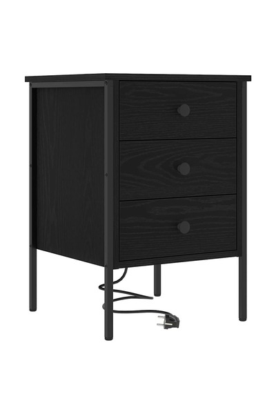 vidaxl Dulap de noapte Stejar Negru 42 x 41 x 61 cm Lemn compozit