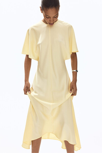H&M Saten Midi Elbise