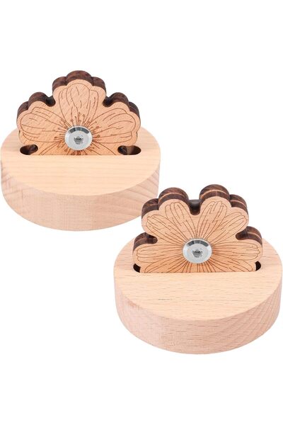 Arabest 2-Pack Thread Cutter,Wood Tabletop Yarn Cutting Tool with 5 Cutting P...