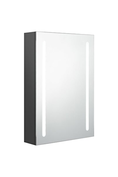 vidaxl Bathroom cabinet with mirror and LED, gray, 50x13x70 cm