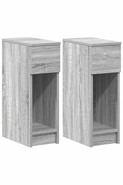 vidaxl Noptiere cu sertar 2 buc Gri Sonoma 20x36x60 cm