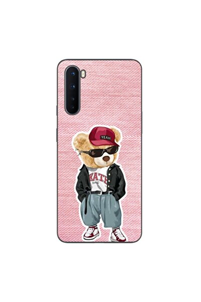 OEM Husa compatibila cu OnePlus Nord Silicon Gel Tpu Model Pink Jeans Bear