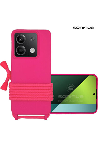 Other Sonique Πίσω Θήκη Σιλικόνης 0.5mm με Λουράκι Φούξια (Redmi Note 13 5G)
