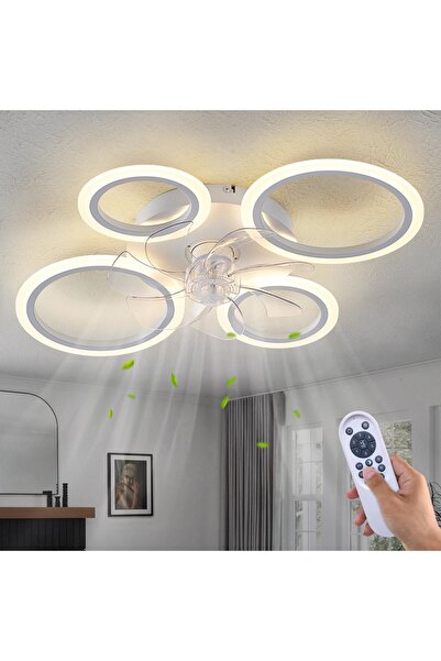 Sueva Lustra LED cu Ventilator, Dimabila, cu Telecomanda, 72W, 69 x 52 CM