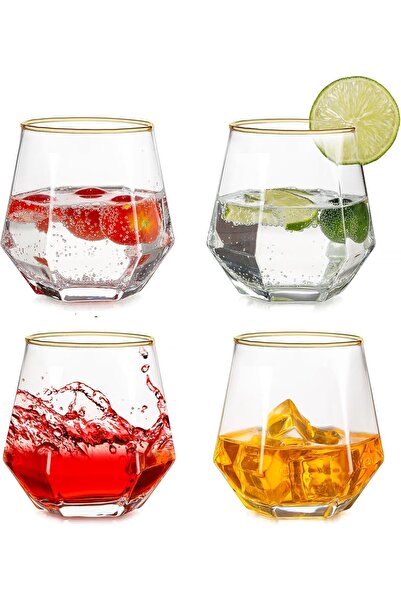 Inweder Glasses Set of 4 - Stemless Wine Glasses Au Vodka Glass Old Fashioned...